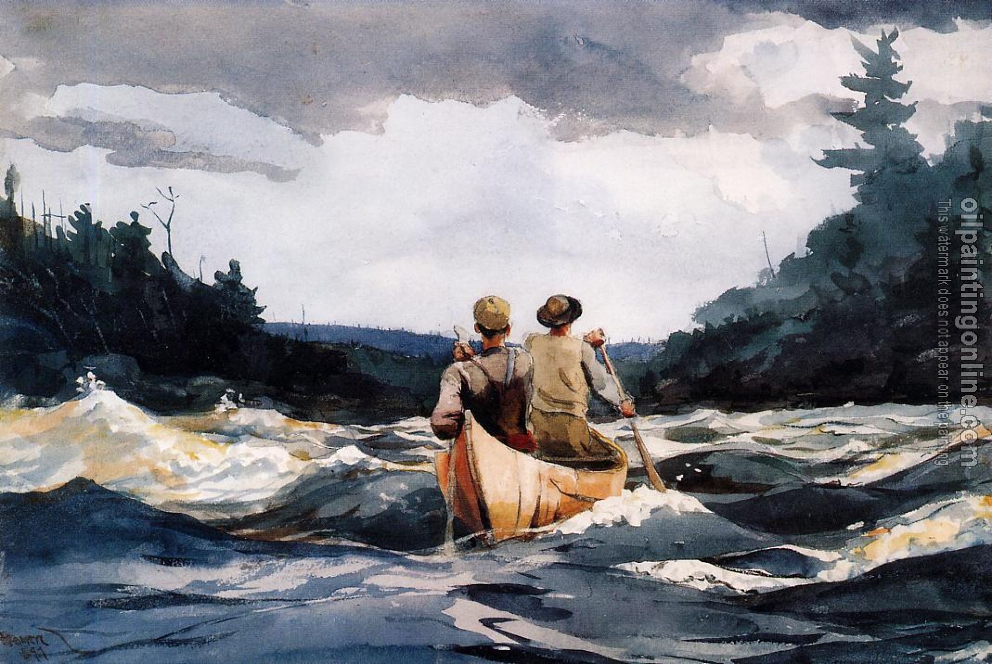 Homer, Winslow - Canoe in the Rapids